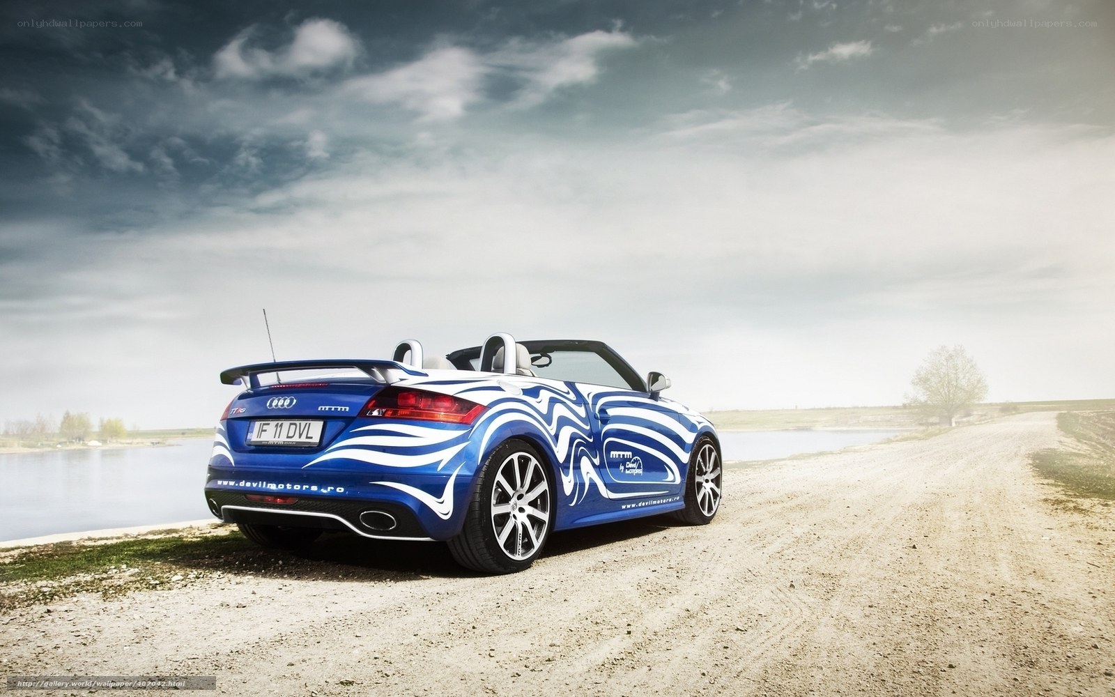 Blue Audi TT-R convertible