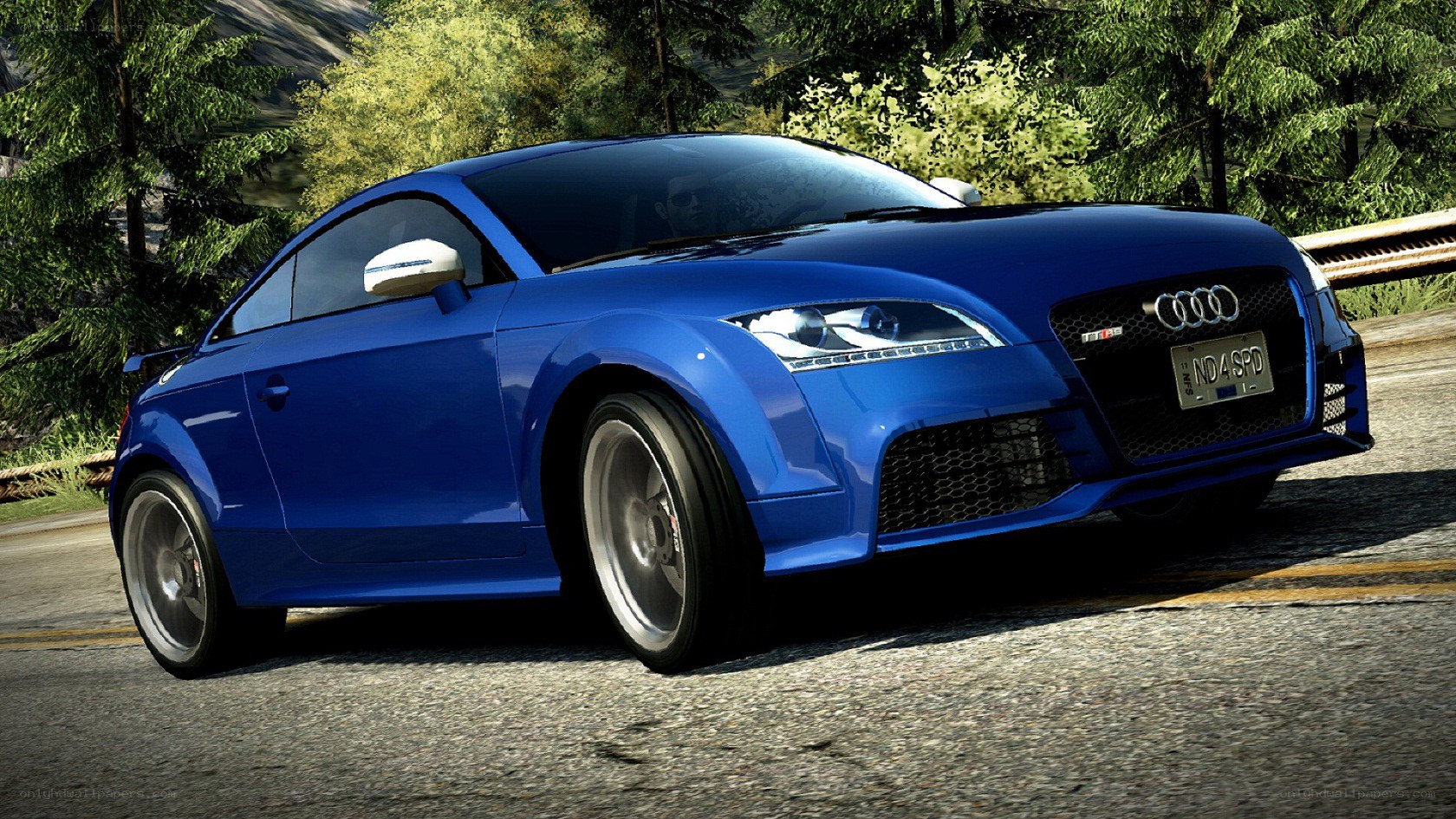 blue audi tt race car