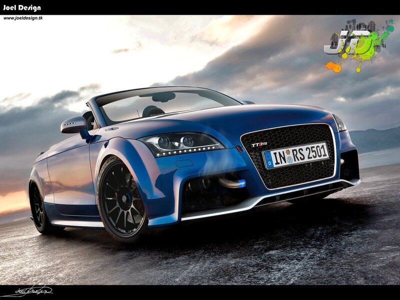 Blue Audi TT RS Convertible