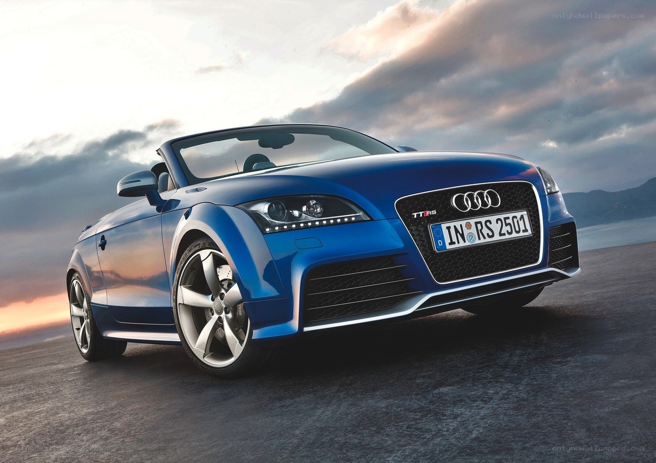 Blue Audi TT RS convertible