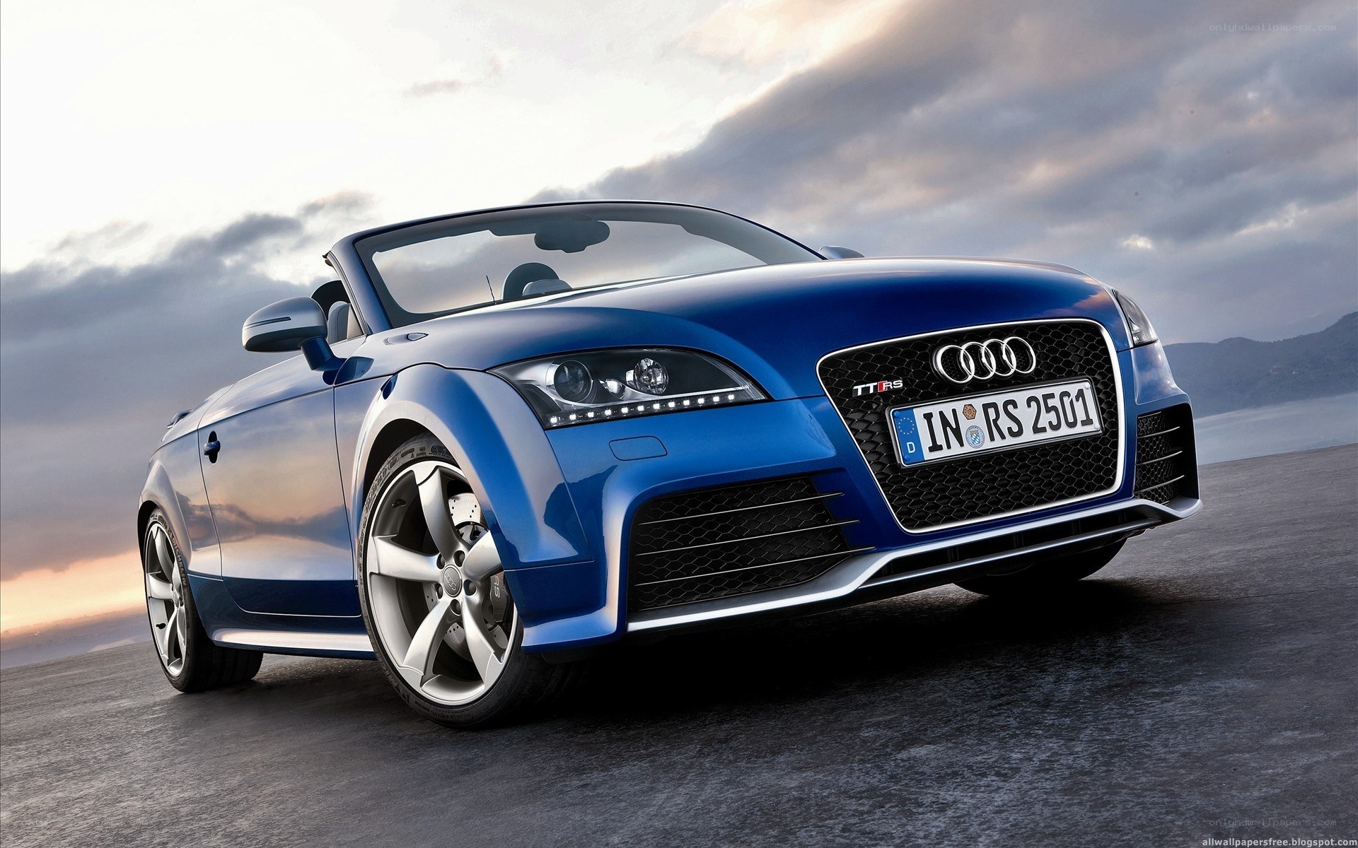 Blue Audi TT RS convertible