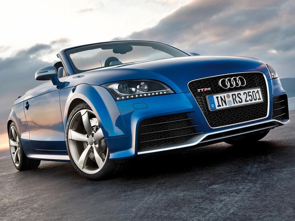 Blue Audi TT RS convertible