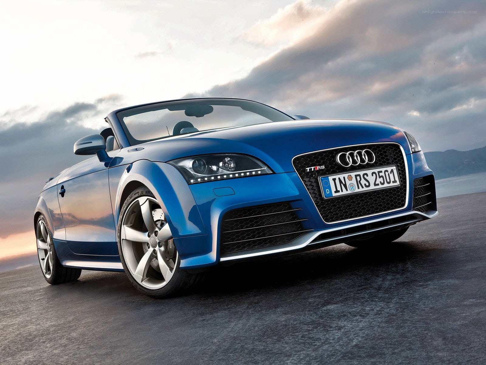 Blue Audi TT RS Convertible