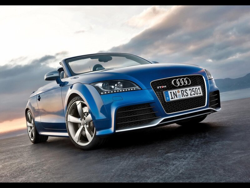 Blue Audi TT RS Convertible