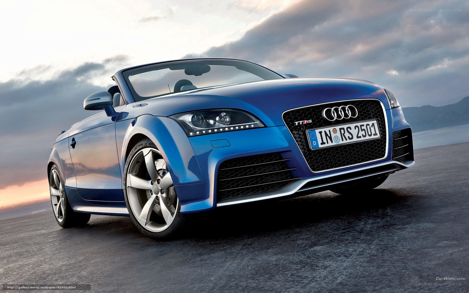 Blue Audi TT RS Convertible