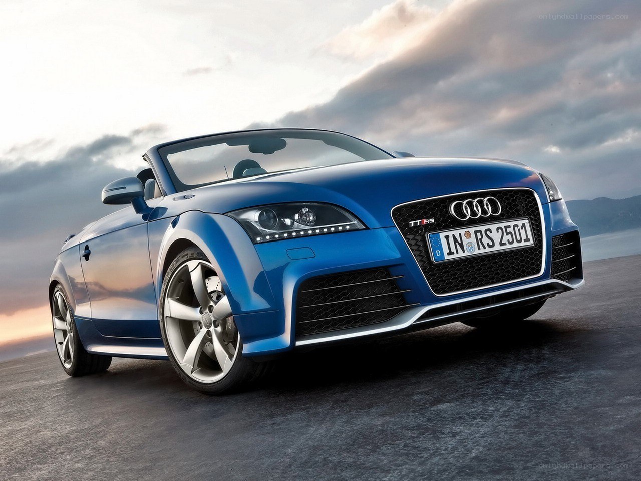 Blue Audi TT RS Convertible