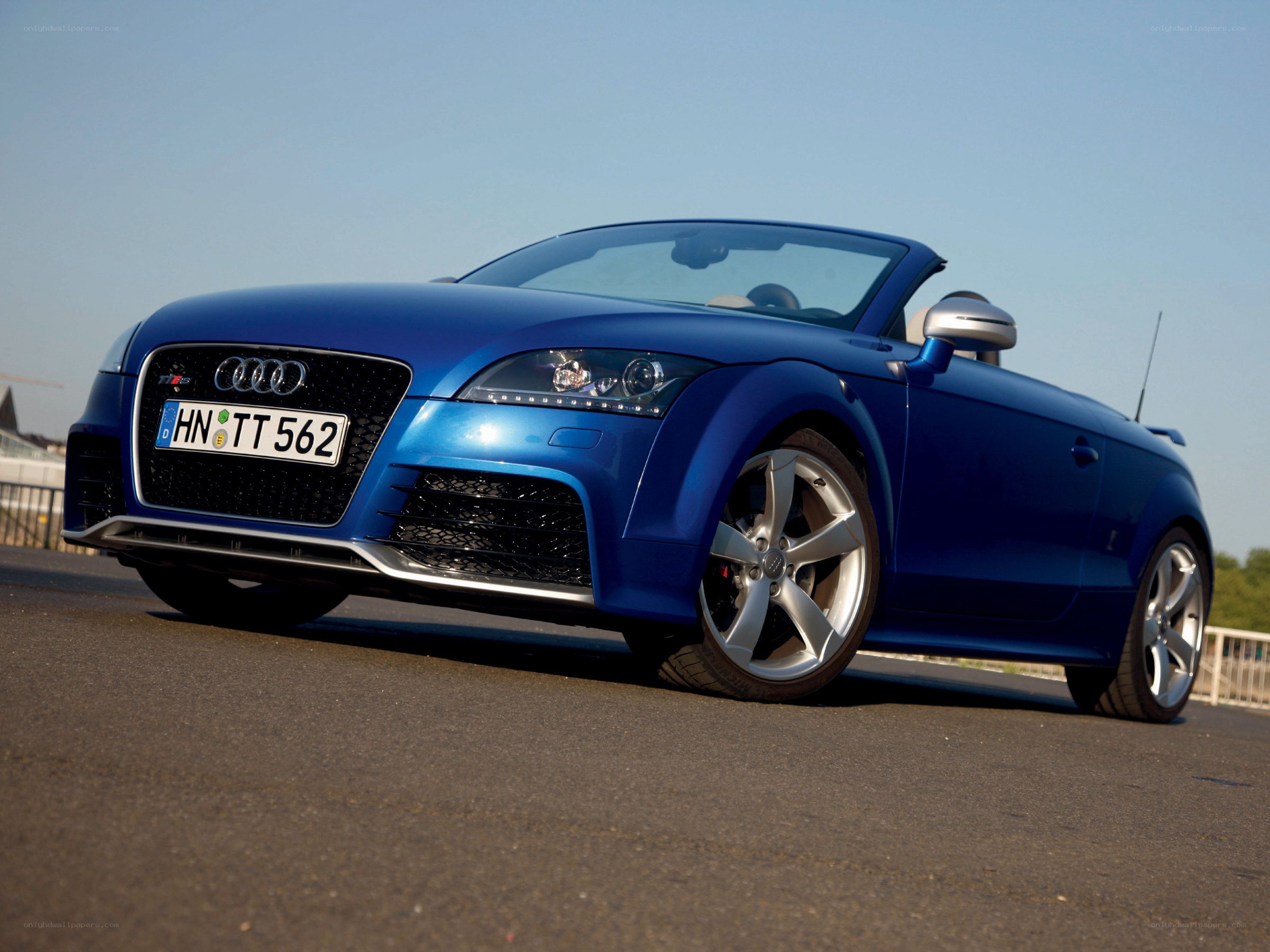 Blue Audi TT RS Convertible