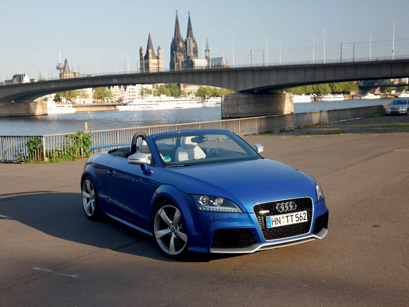 Blue Audi TT RS convertible