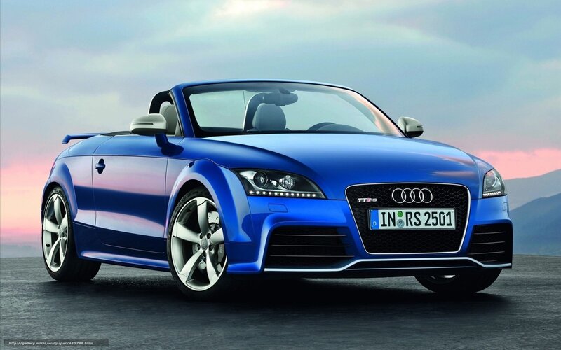 Blue Audi Tt Rs Convertible — Dramatic, Sunset