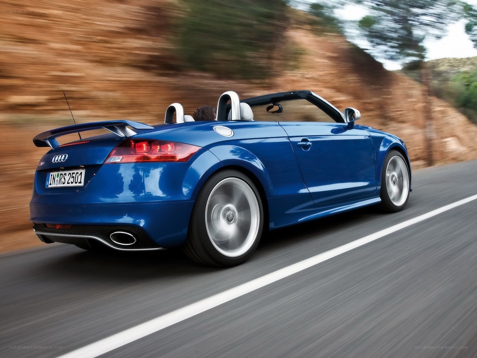 blue audi tt rs roadster