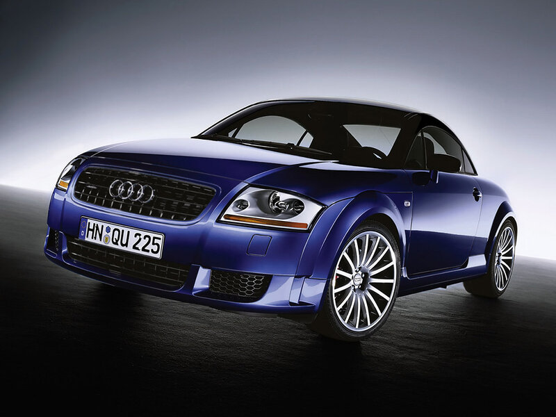 blue audi tt sports car