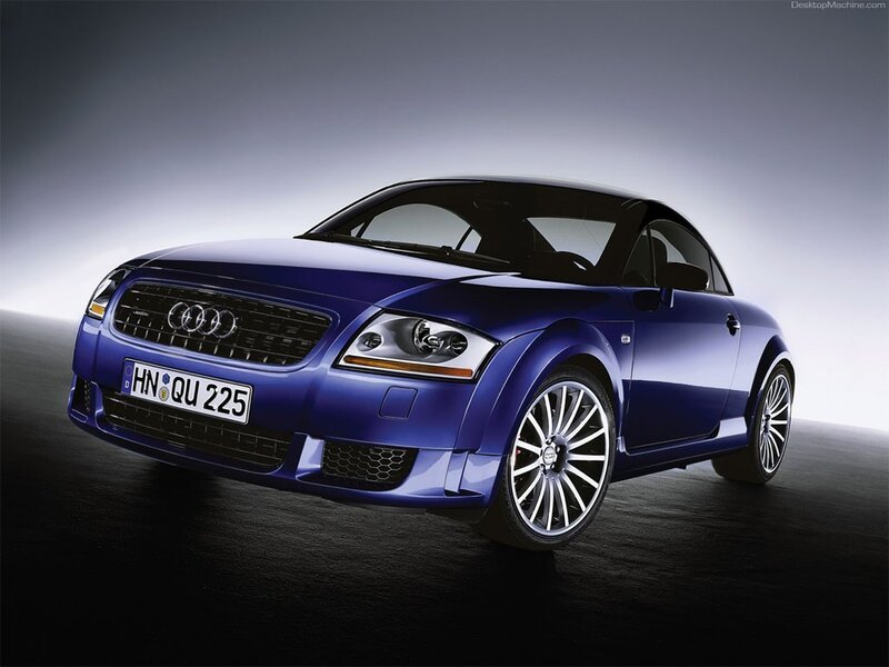 blue audi tt sports car