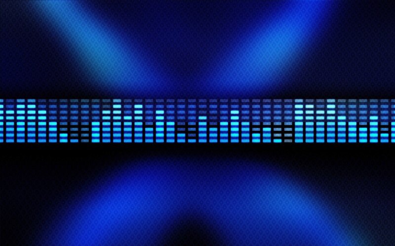 blue audio equalizer background