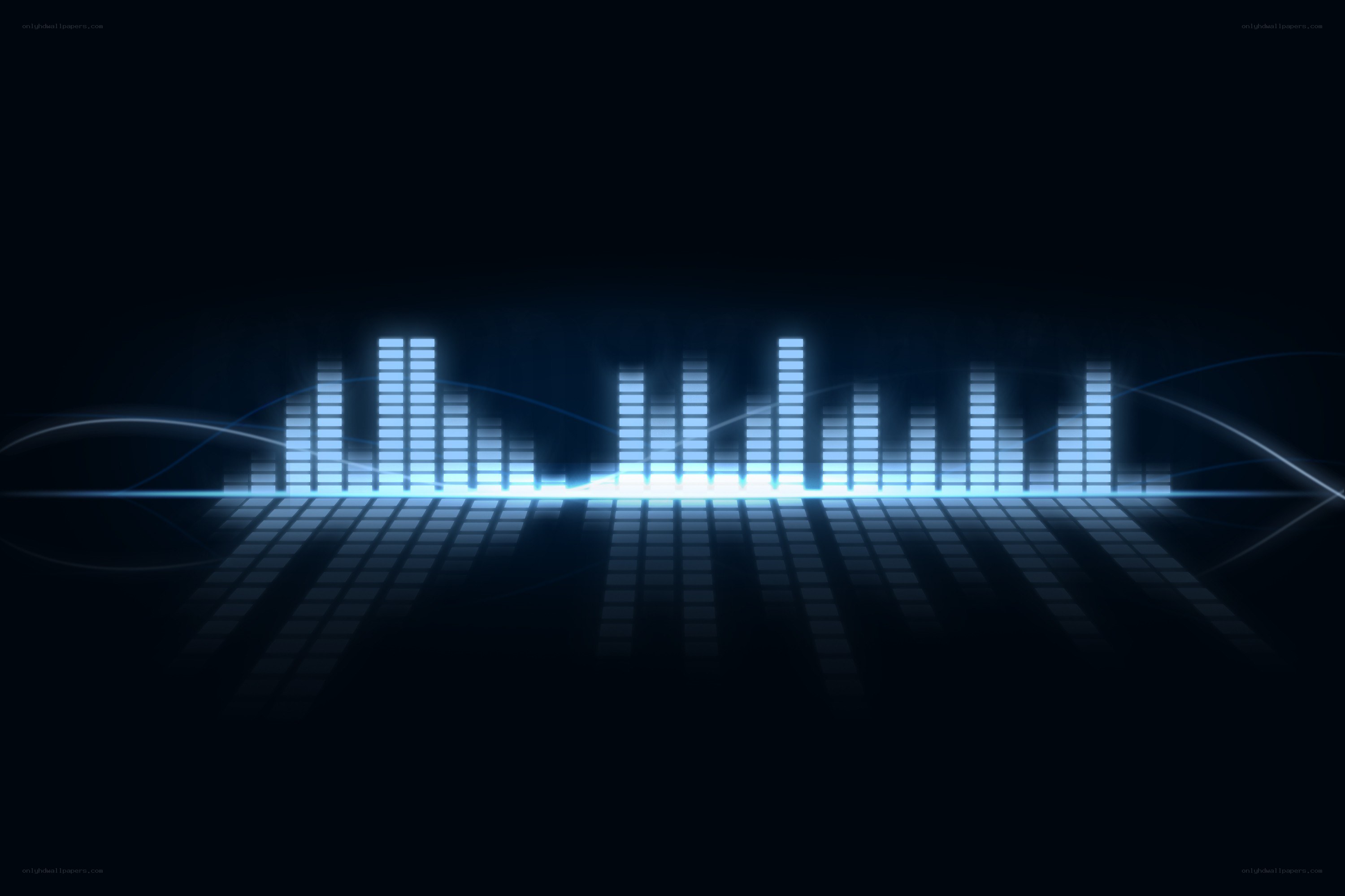 blue audio equalizer bars