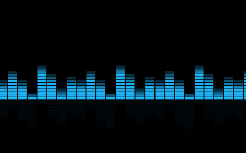 Blue Audio Equalizer Bars — Black, Minimalist