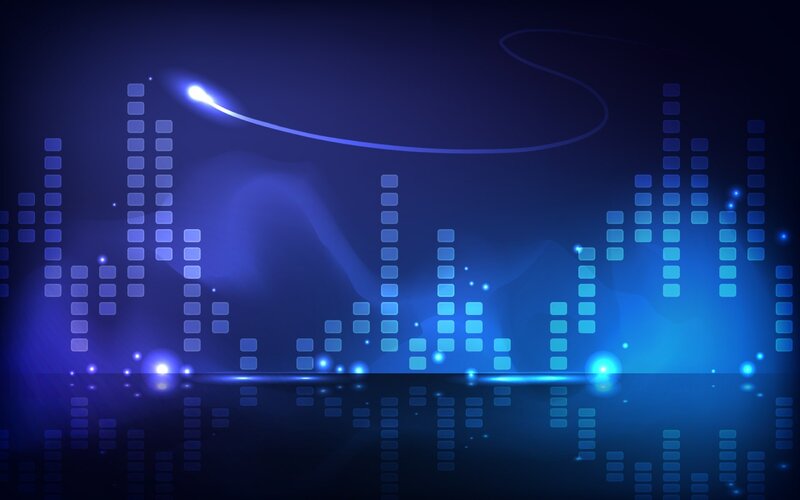 Blue Audio Equalizer Bars — Technological, Night