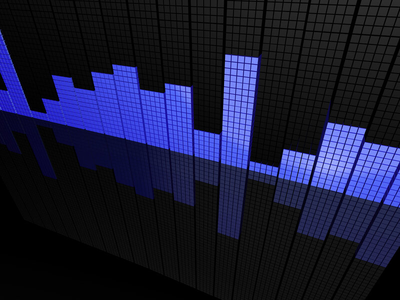 blue audio waveform bars