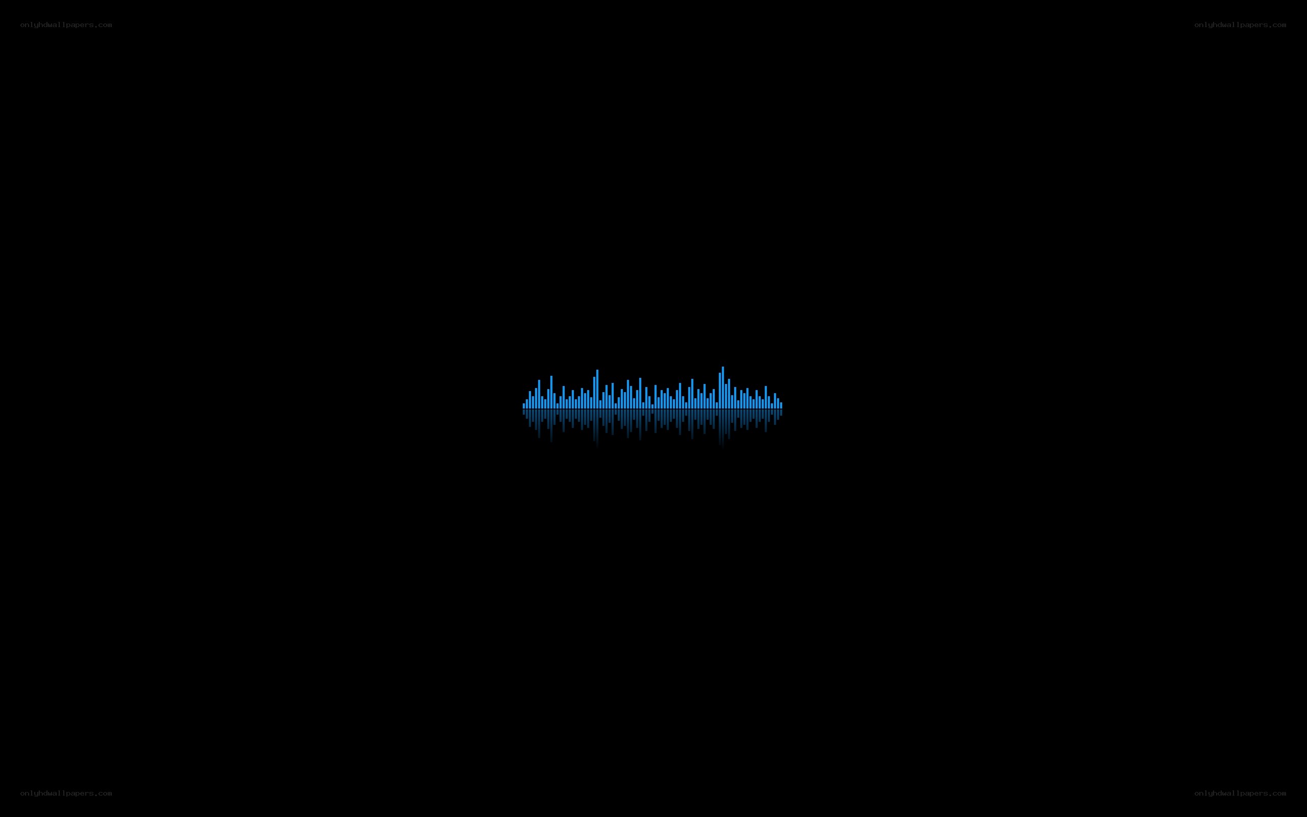 blue audio waveform on black