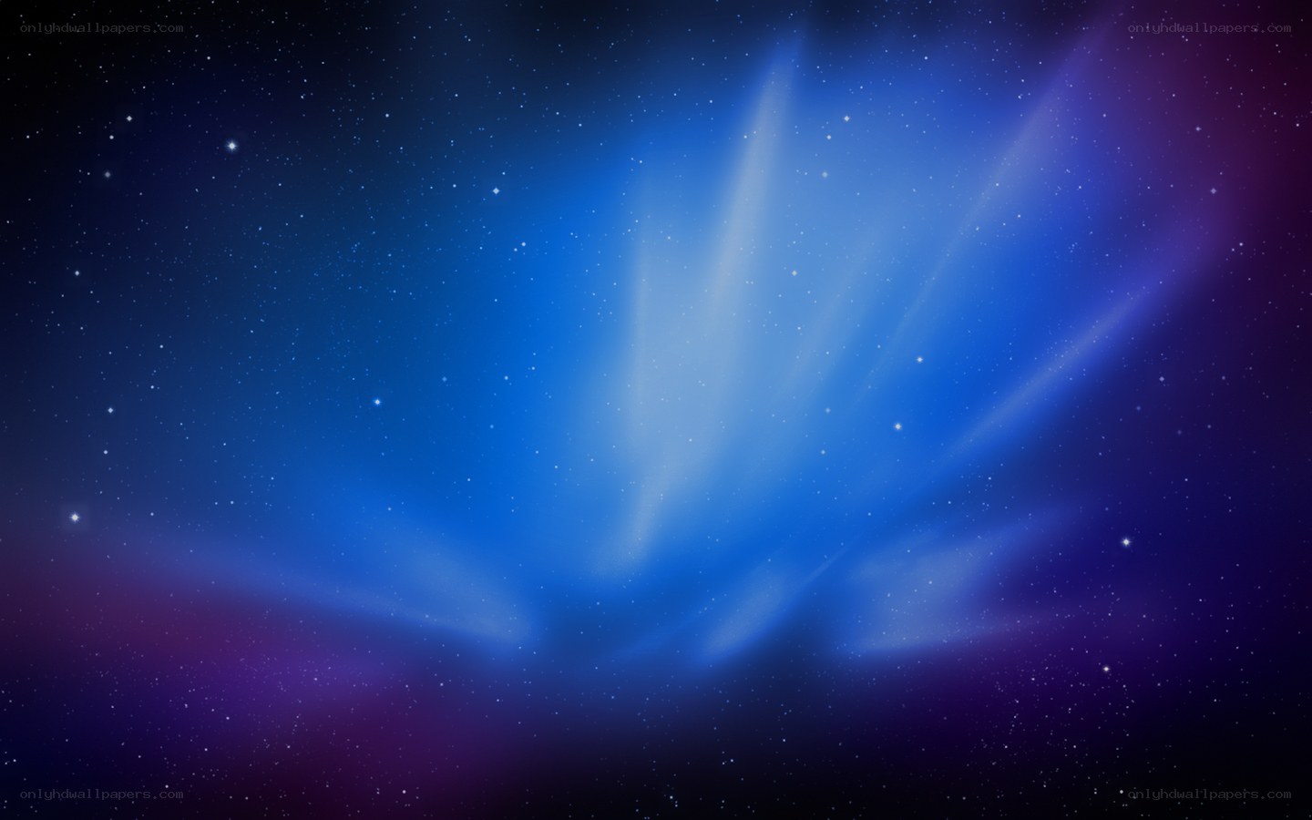 blue aurora in starry sky