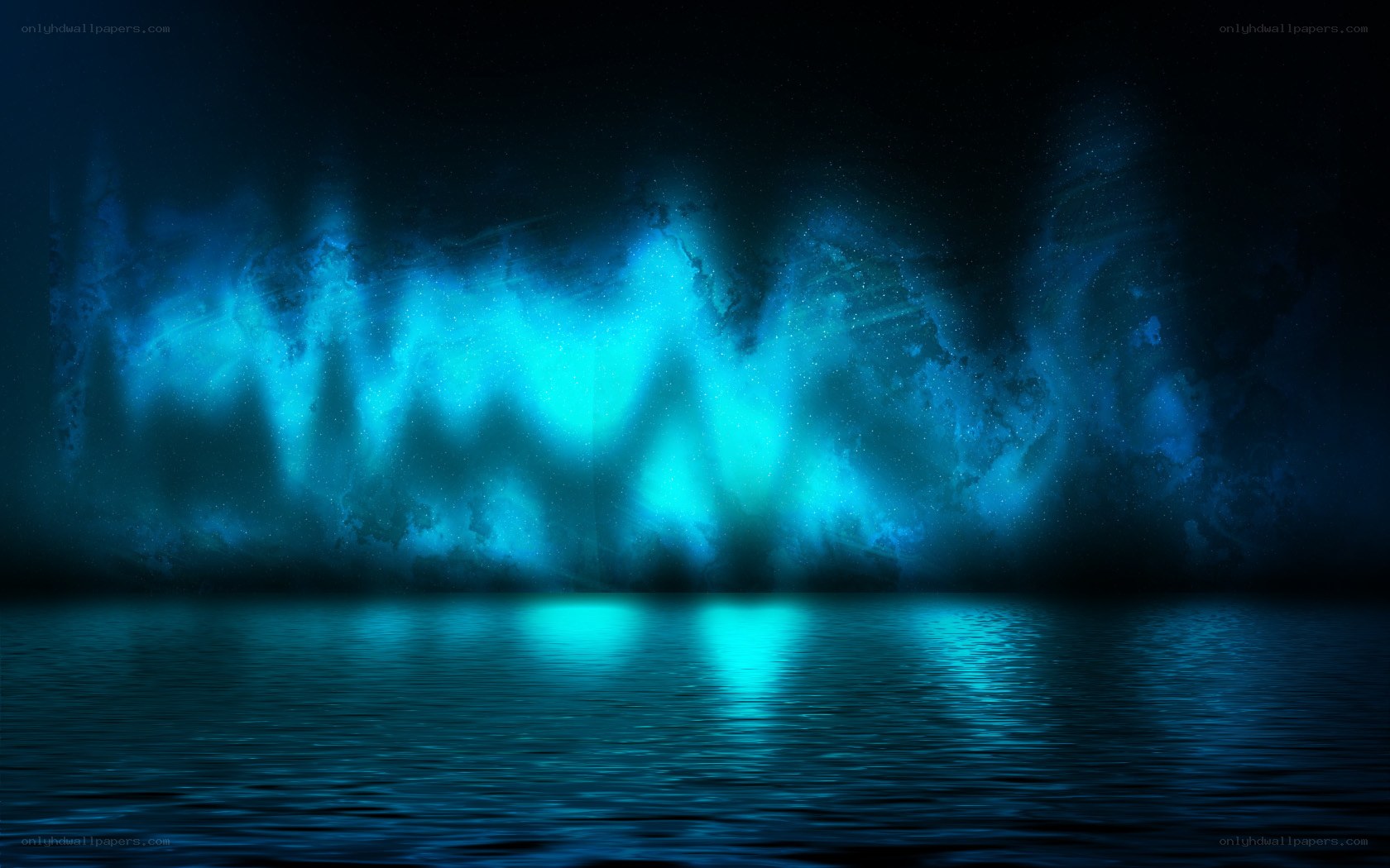 blue aurora over water