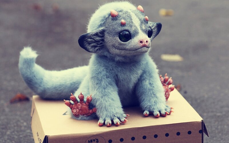 Blue Baby Dragon — Gray