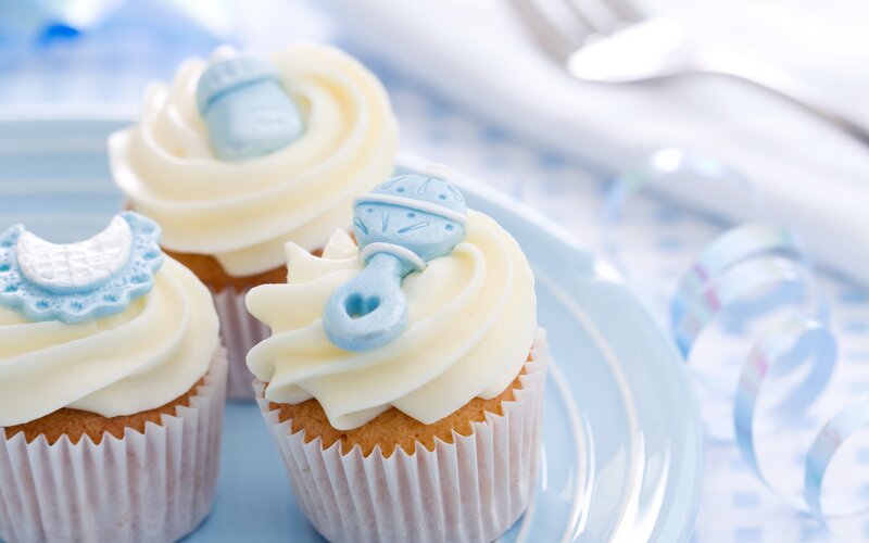 Blue Baby Shower Cupcakes