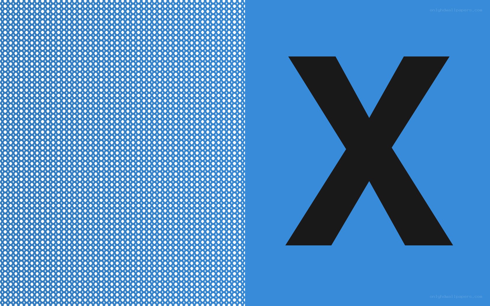 blue background with black X