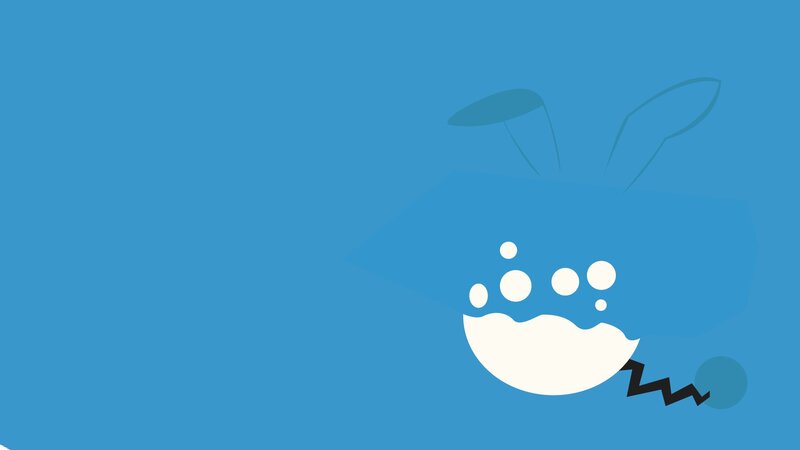 blue background with cartoon character