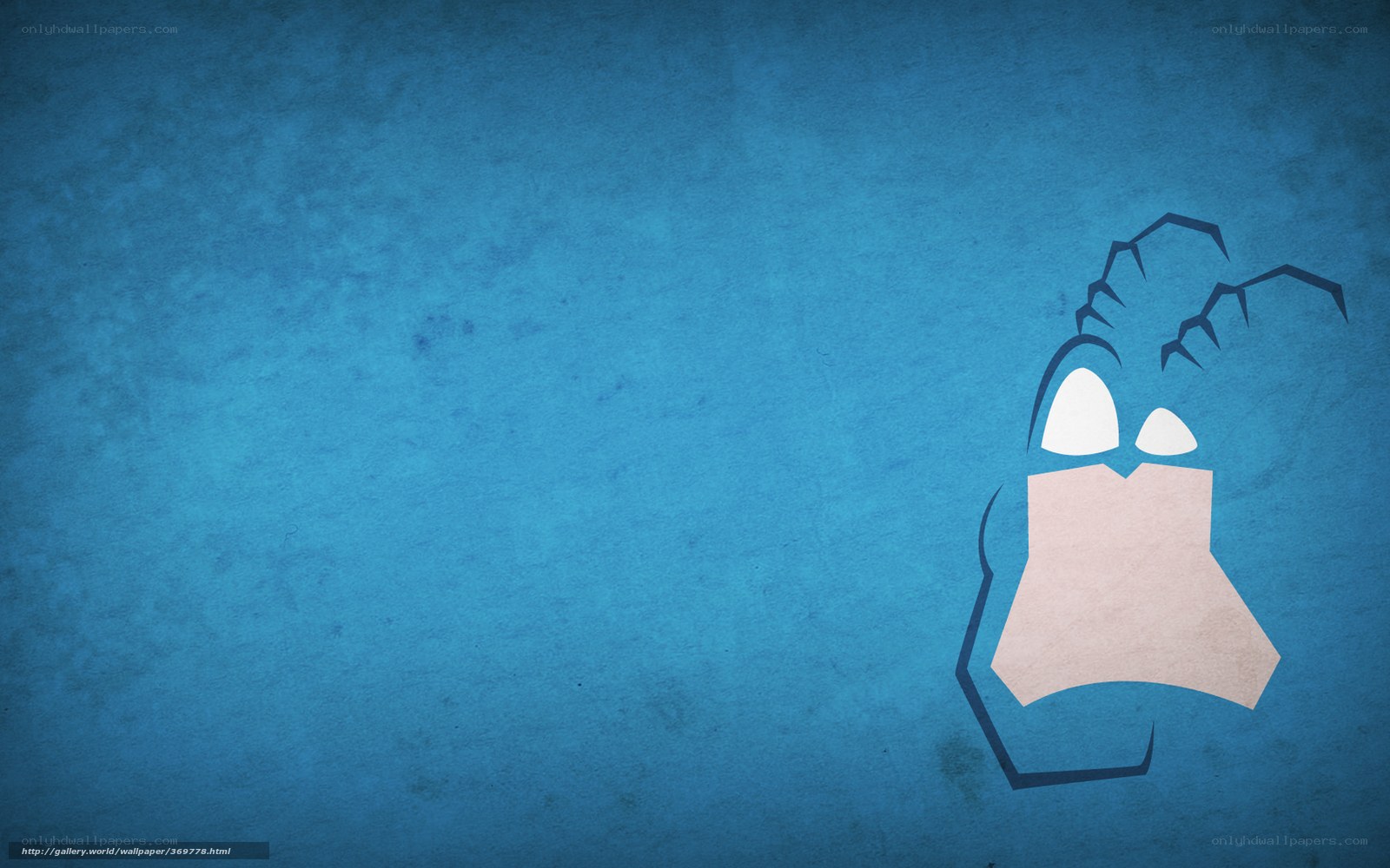 blue background with cartoon face