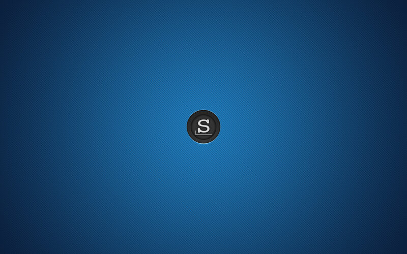 blue background with central logo