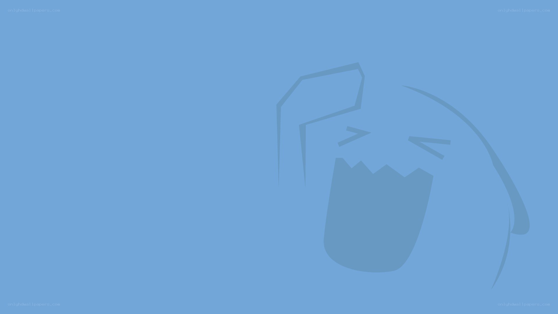 blue background with character outline