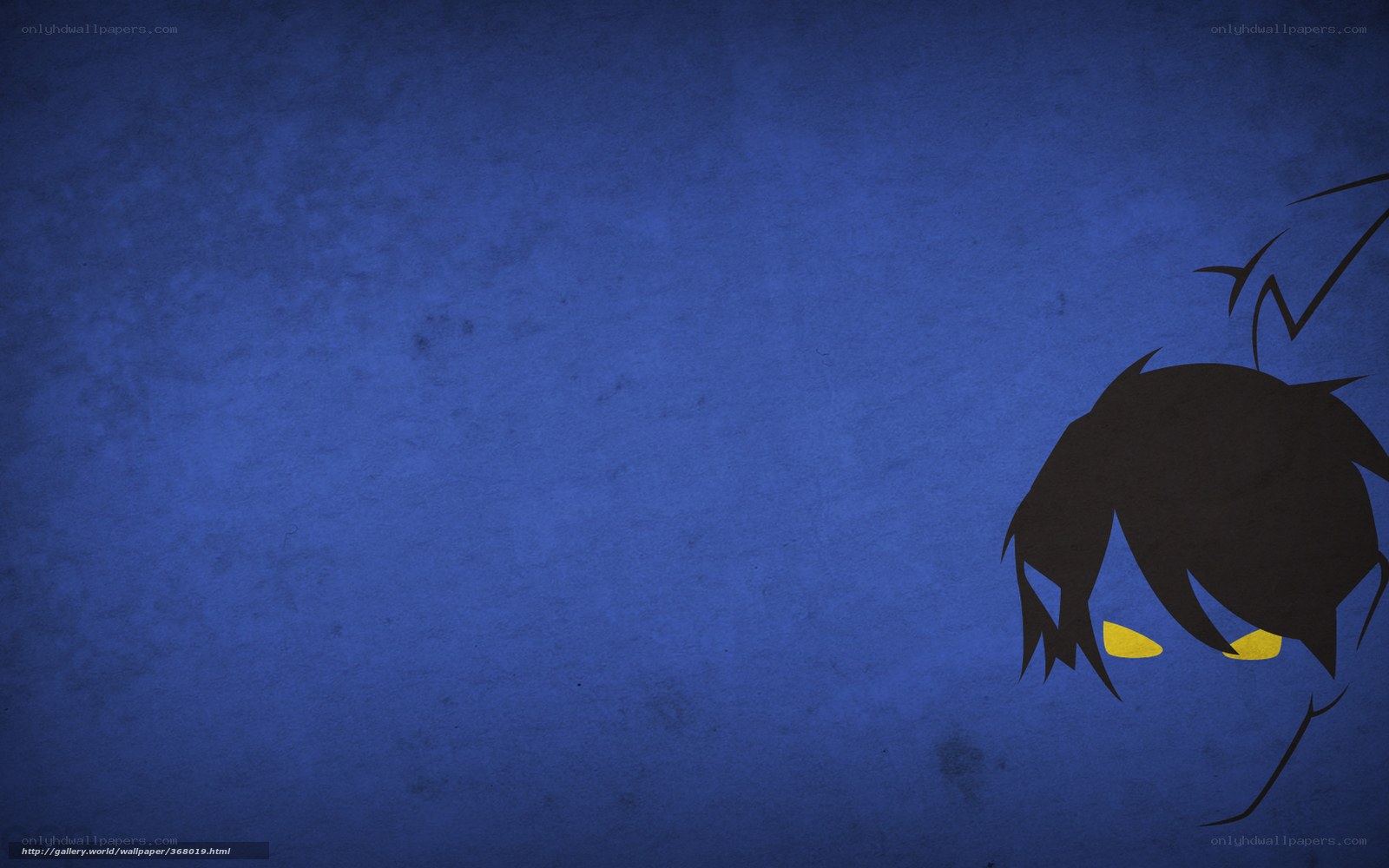 blue background with character silhouette