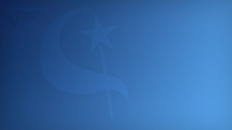Blue Background with Crescent and Star