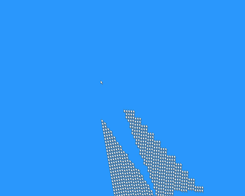 blue background with cursor and arrows