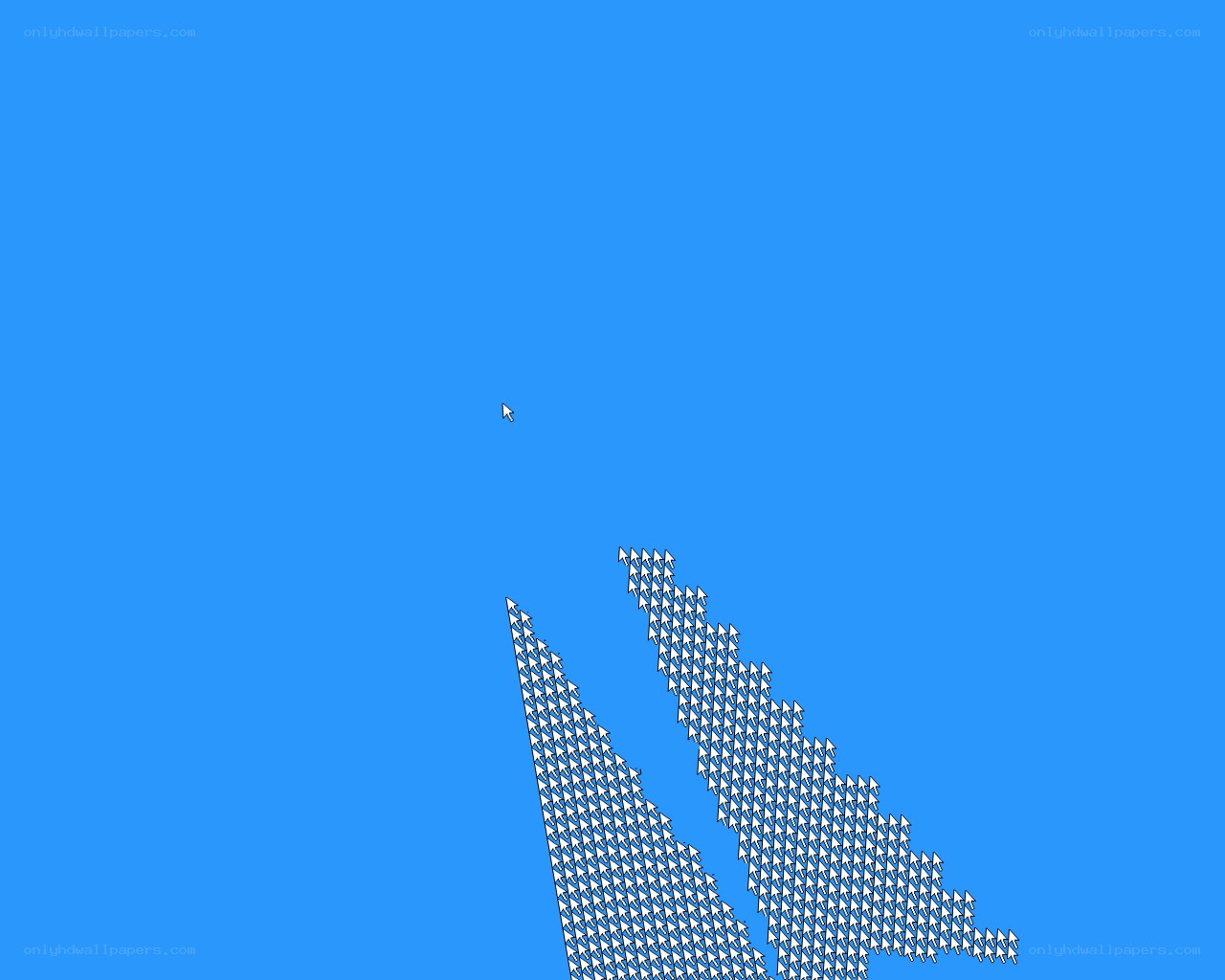 blue background with cursor and arrows