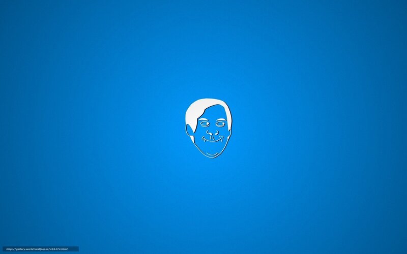 blue background with face icon