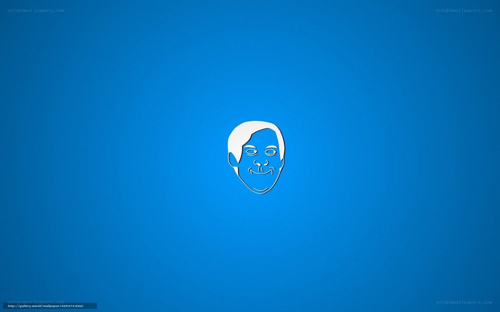 blue background with face icon