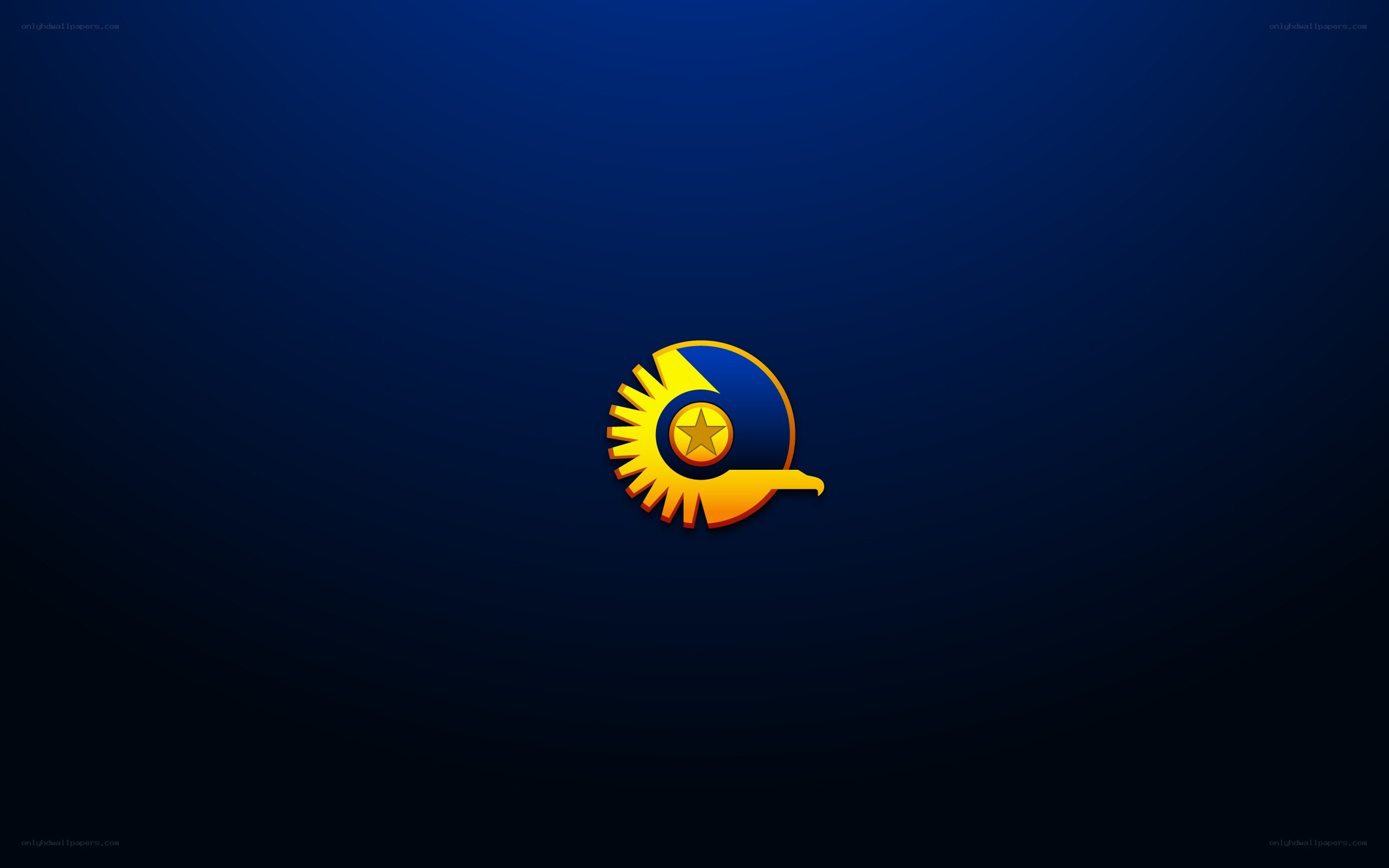 blue background with logo