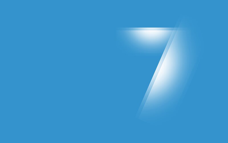 Blue Background with Number Seven — Minimalist