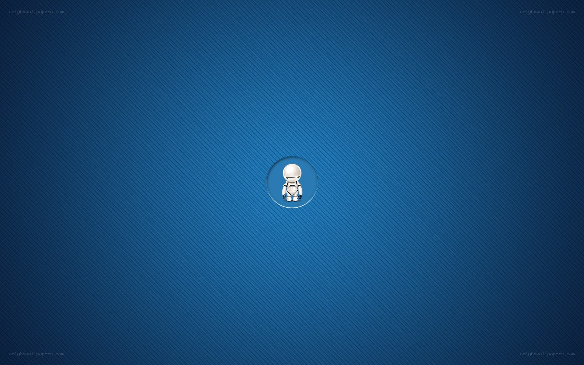 blue background with robot icon