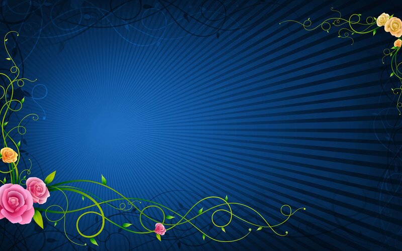 Blue Background with Roses