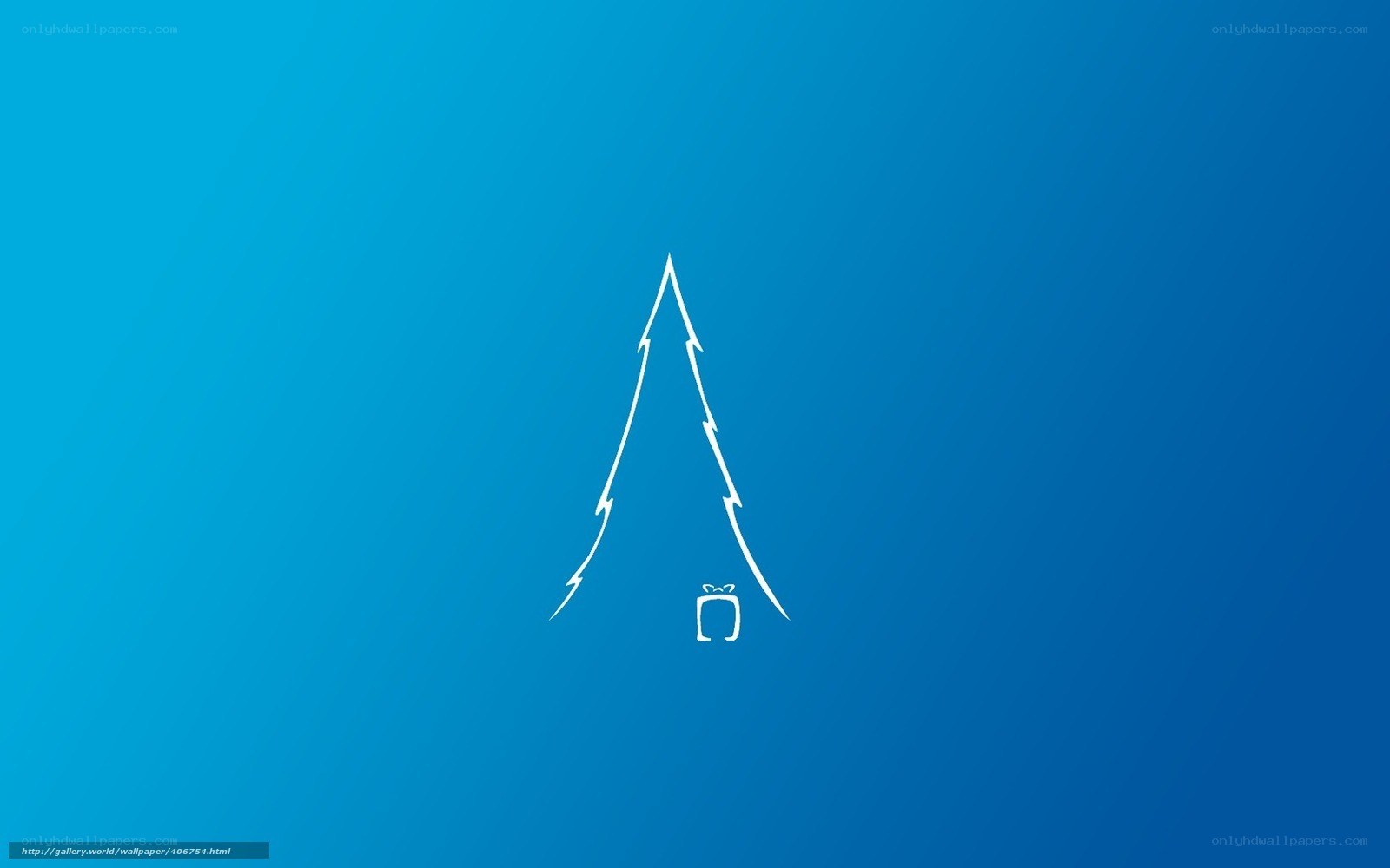 blue background with tree sketch