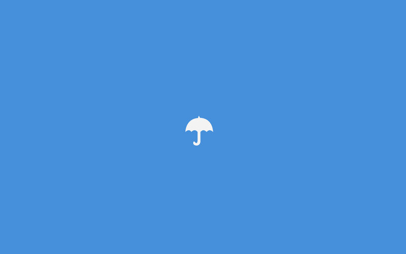 blue background with umbrella icon