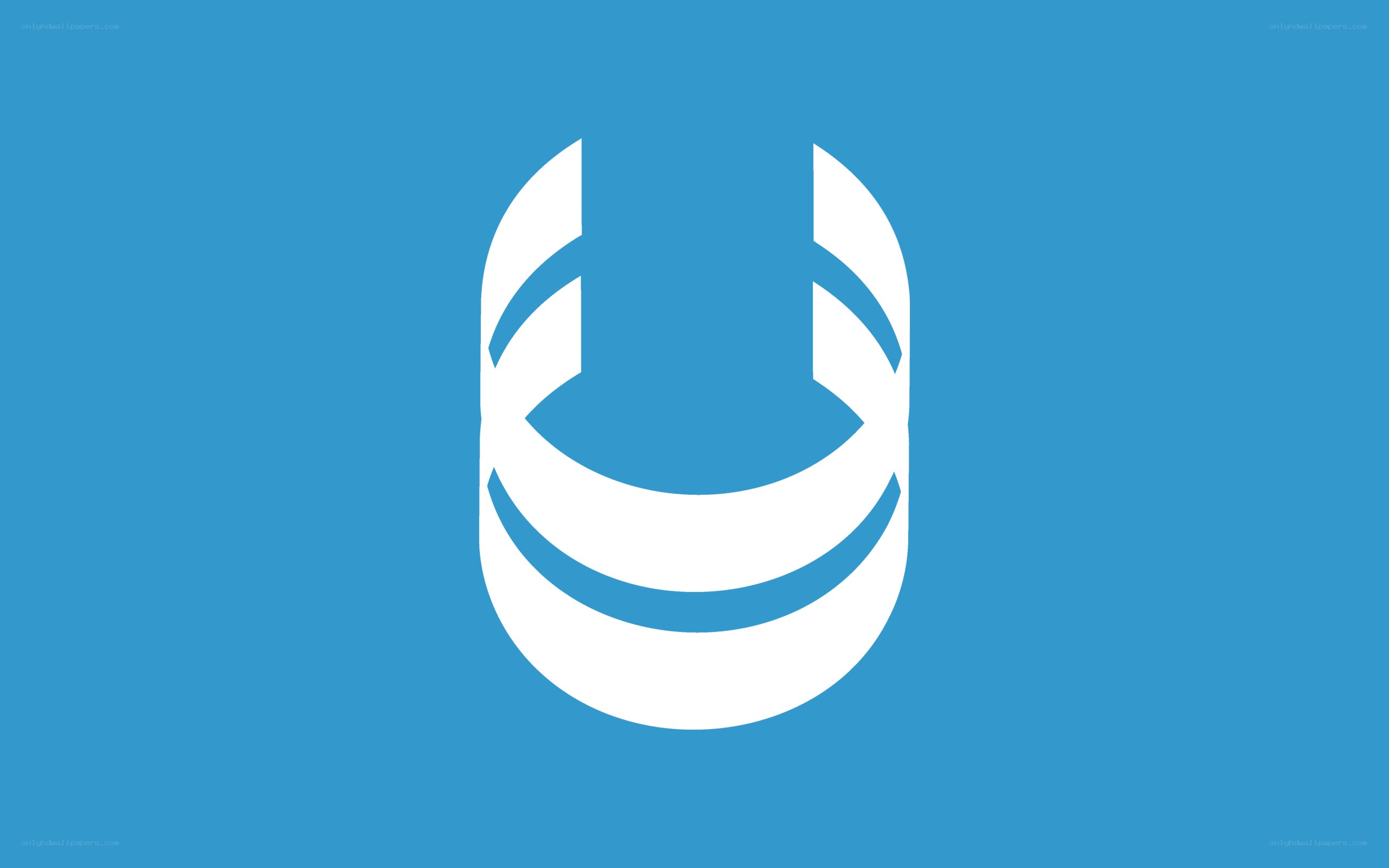 blue background with white logo