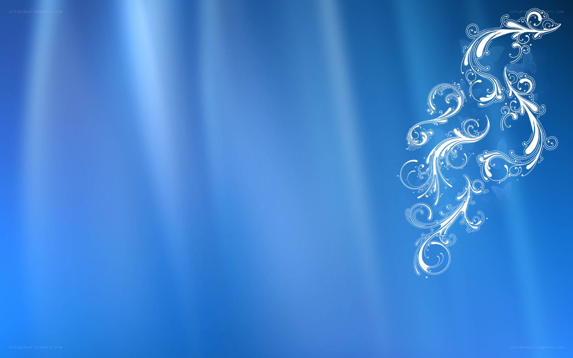 blue background with white swirls