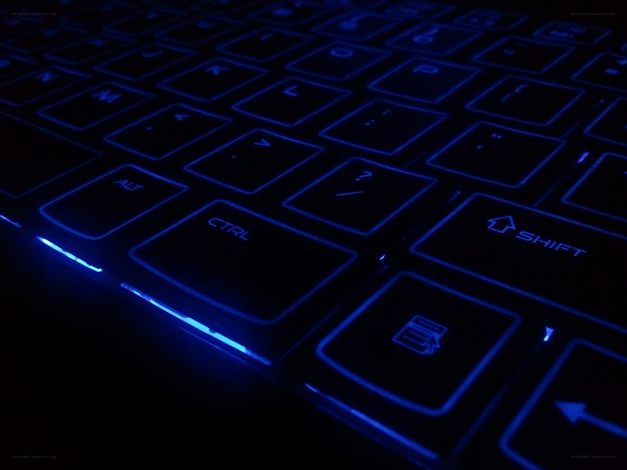 blue backlit keyboard
