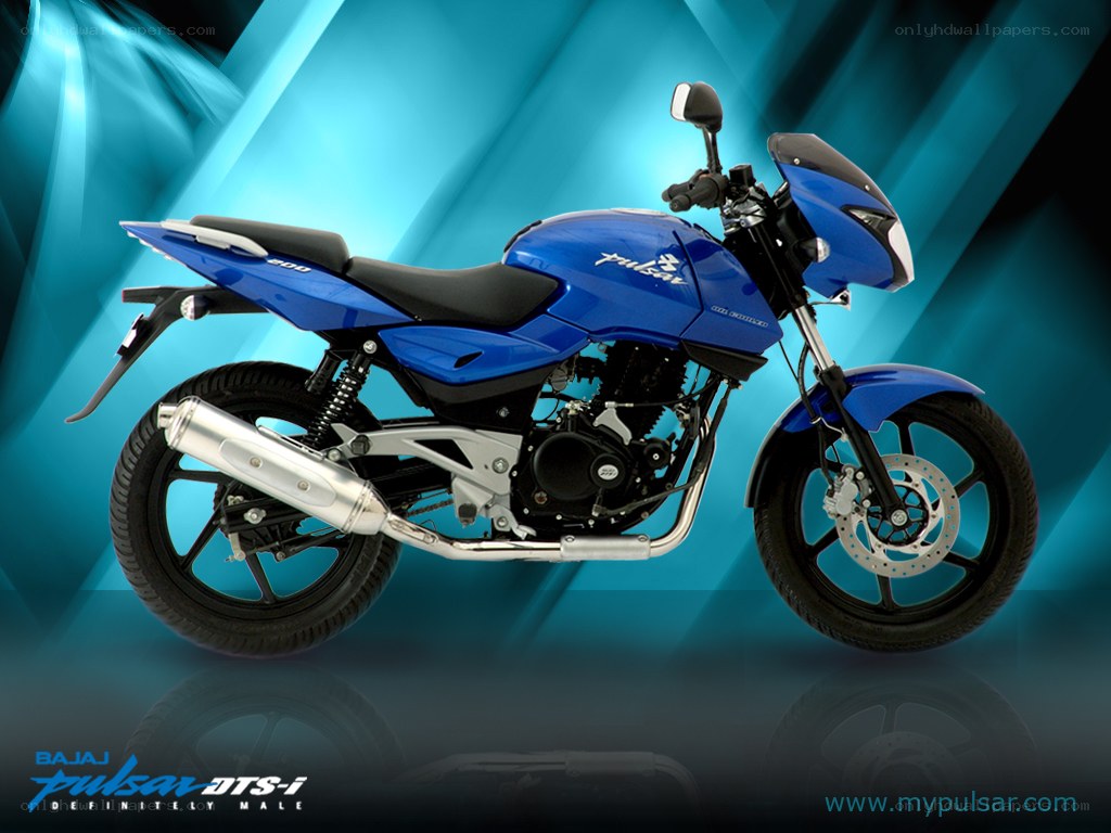 Blue Bajaj Pulsar motorcycle
