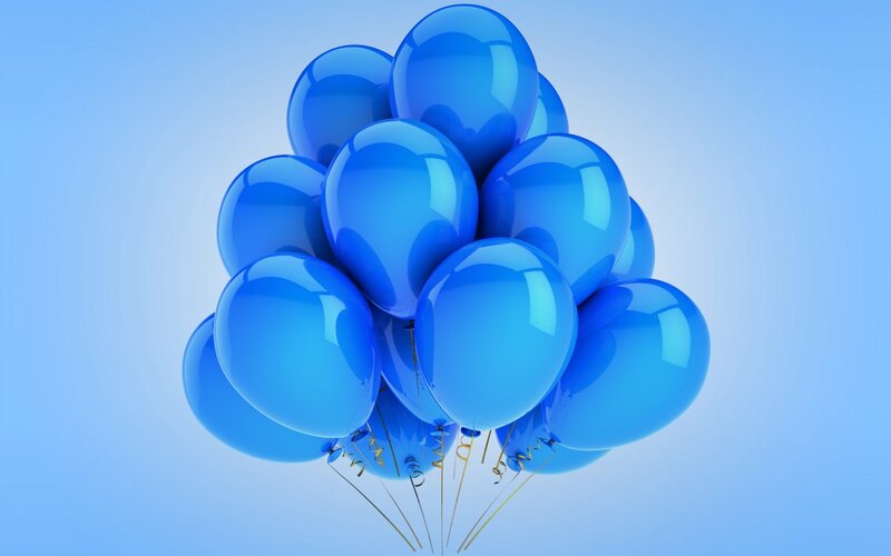 Blue Balloons Cluster — Calm