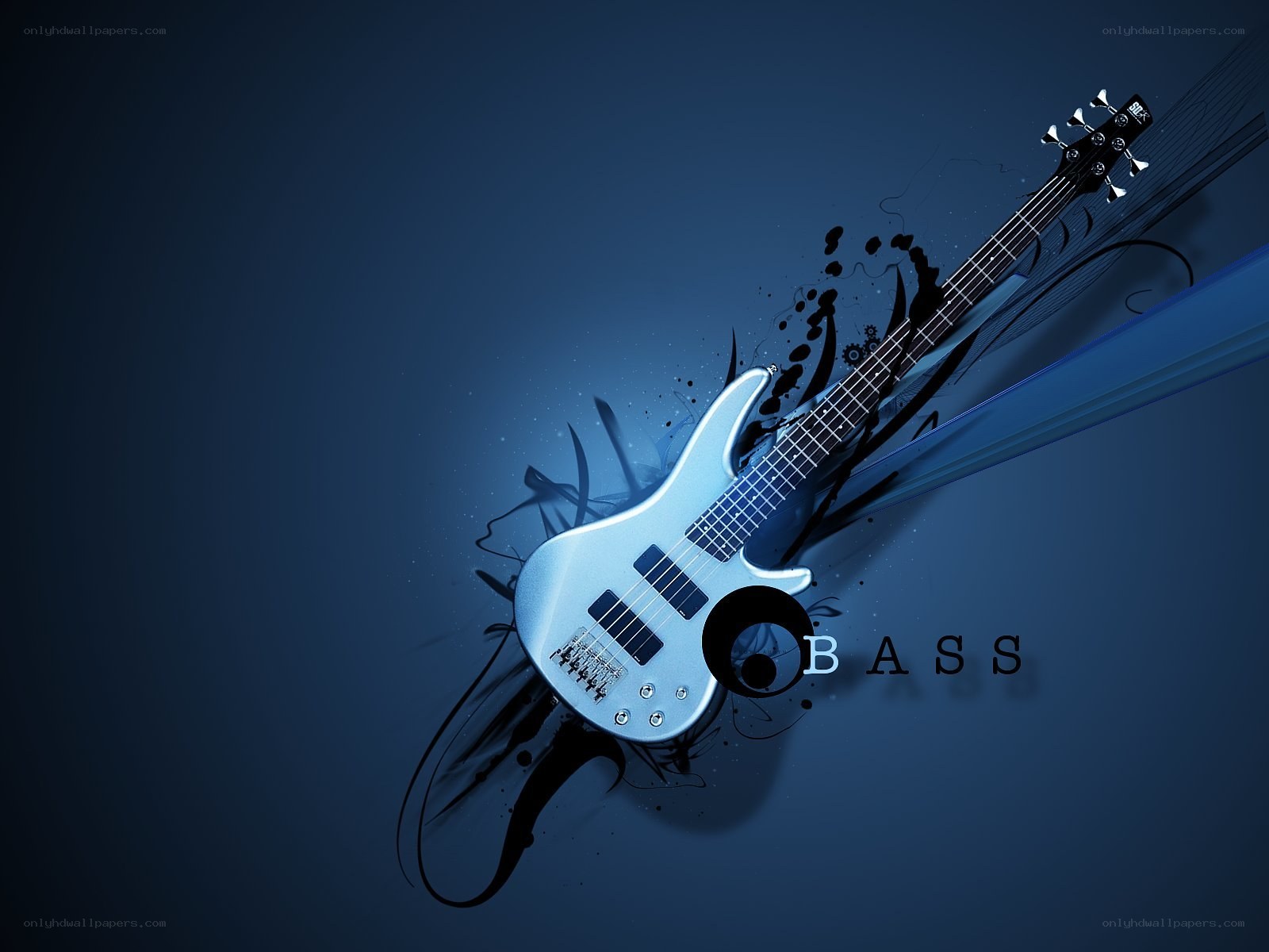 Blue bass guitar artwork