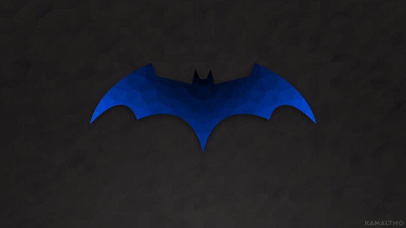 Blue Bat Symbol — Minimalist